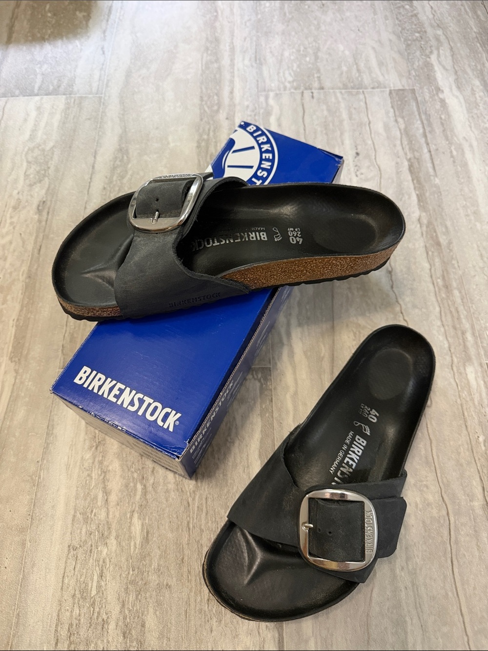 Birkenstock Madrid Big Buckle Sandals in Black 40 Regular/wide